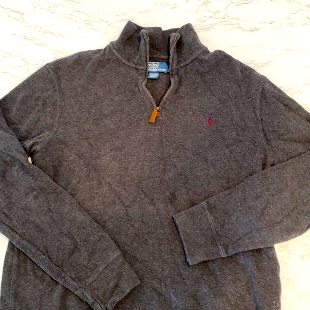3/4 zip thick cotton quarter zip.